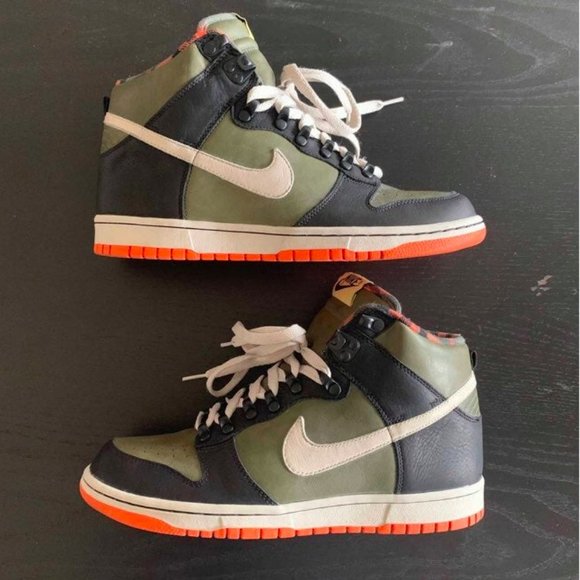 Nike Shoes Mens Nike Dunk High Premium Ht Olive Orange Plaid Poshmark